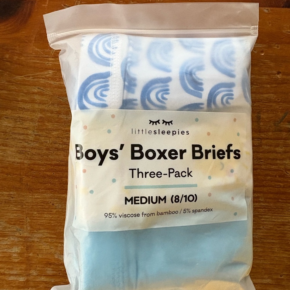 Little Sleepies Three-Pack Boxer Brief Set - Blue and White